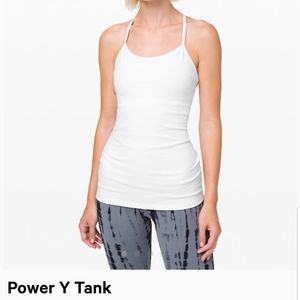 Blue Lululemon power Y tank
